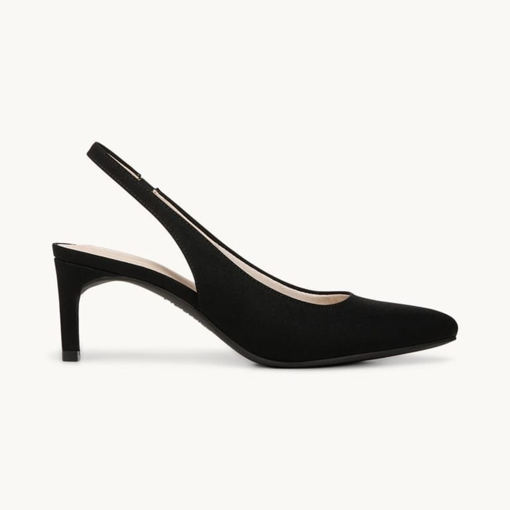 LifeStride Annalise Black Micron Slingback Pump Heels 9.5W Wide Width - Picture 5 of 11